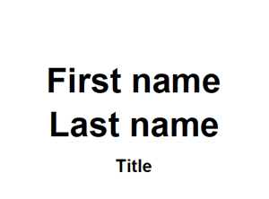 Blank name tag template with title for shells