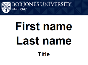 Basic name tag template with title